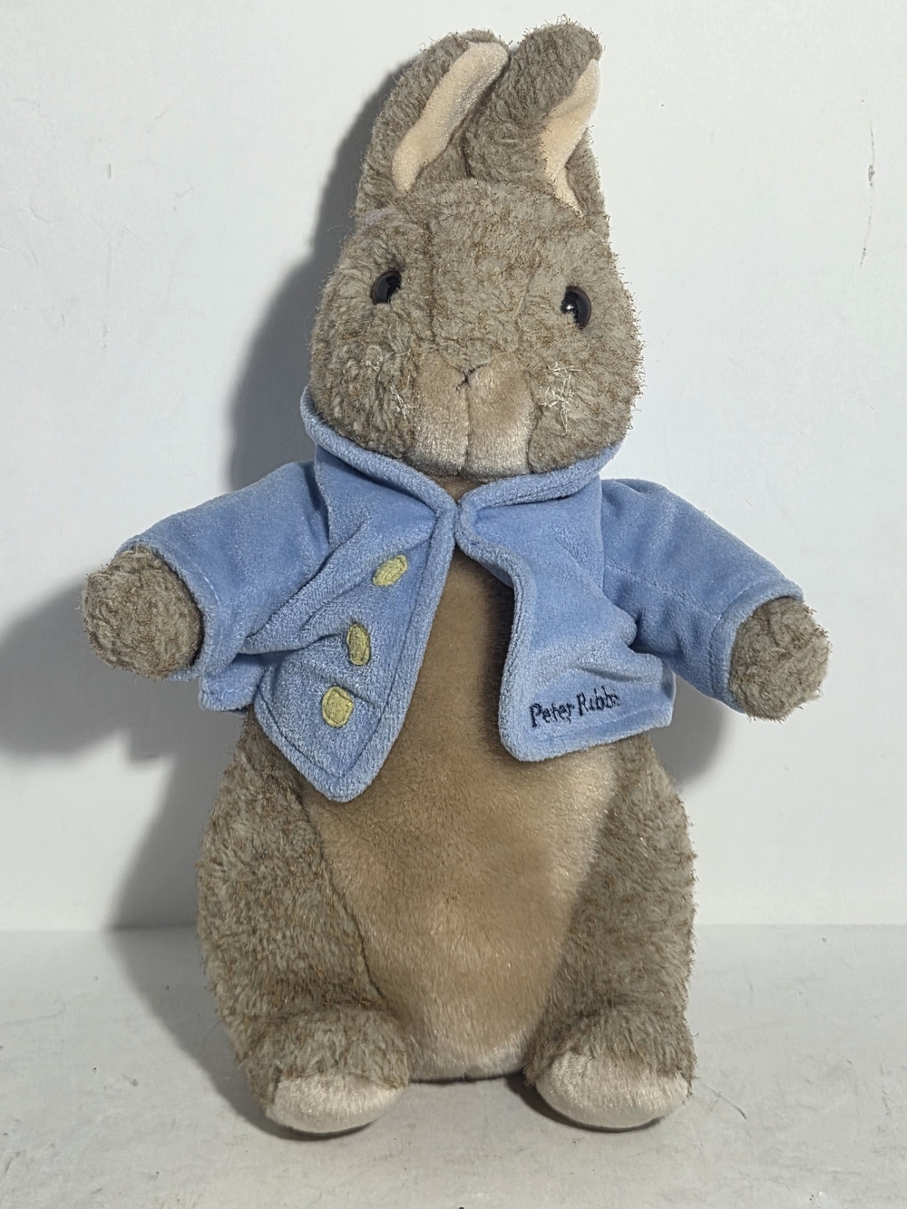 Vintage 2002 Beatrix Potter Peter Rabbit Plush Stuffed Animal Blue Jacket 9.5"